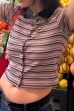 Load image into Gallery viewer, crop stripe button-down
