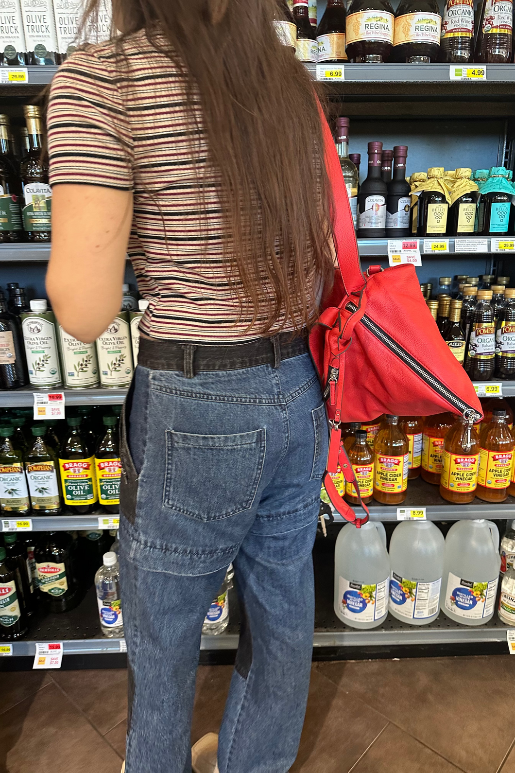 red angle mini backpack