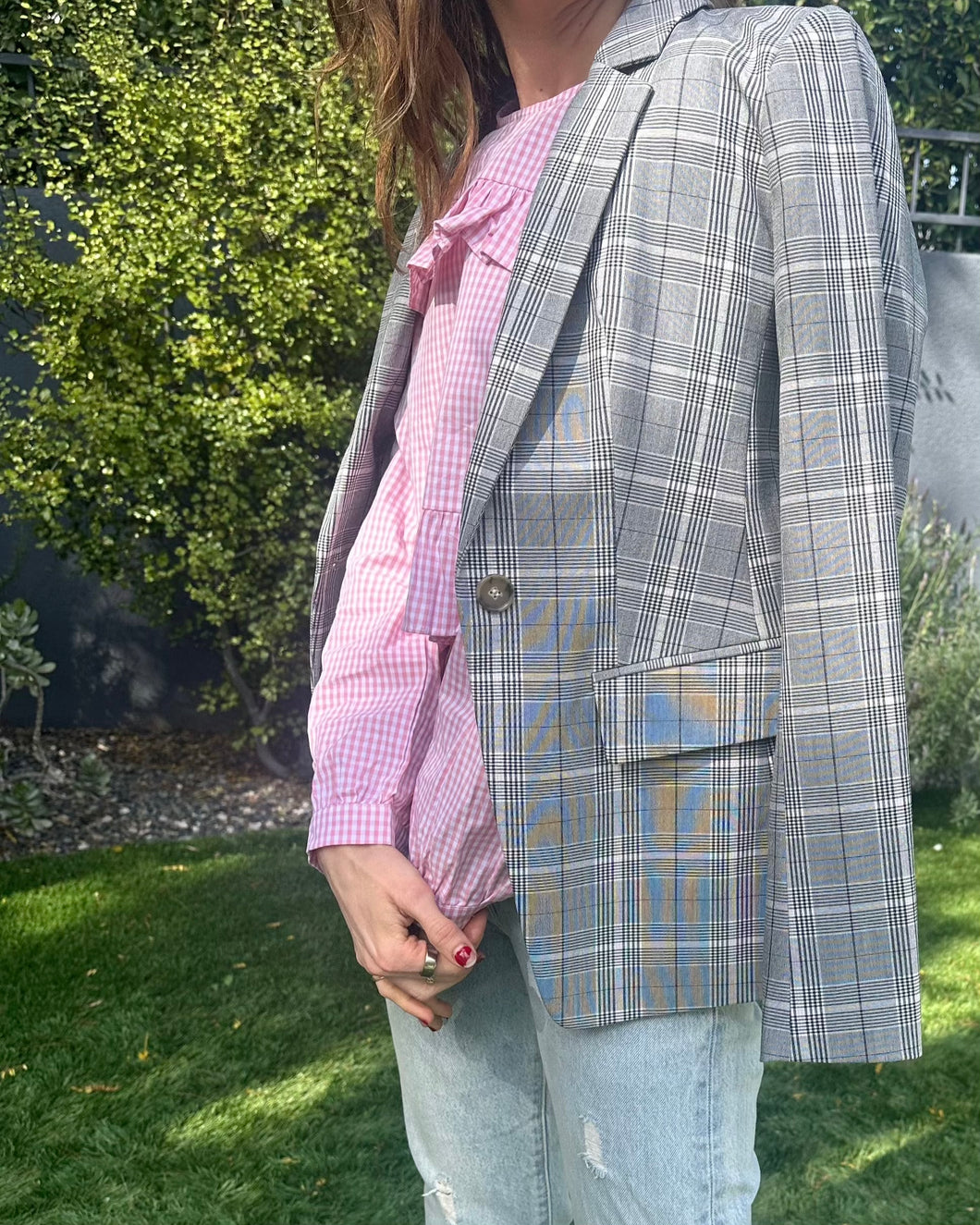 plaid blazer