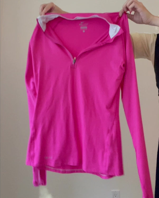 pink half zip sport top